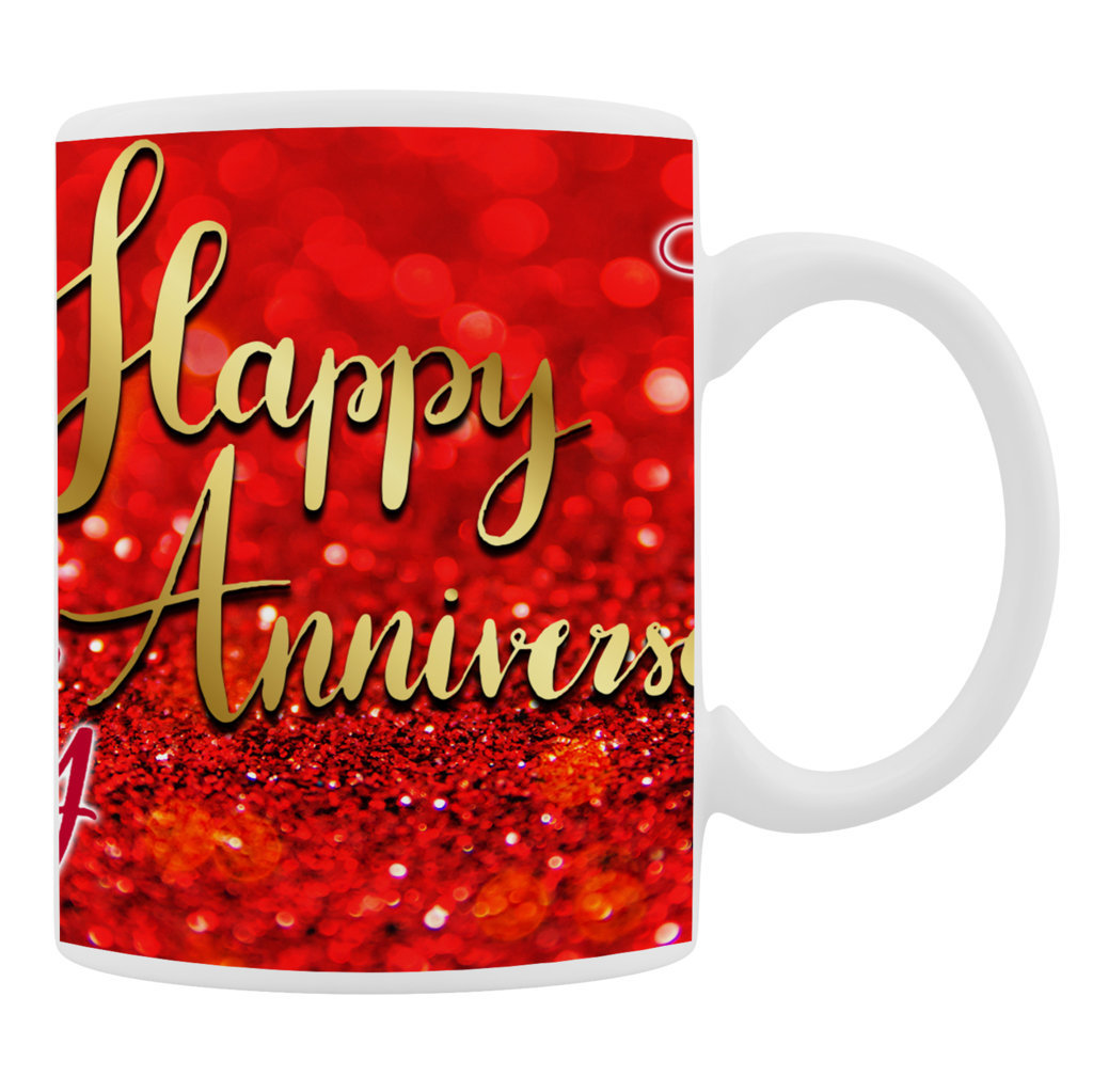 Printed Ceramic Coffee Mug | Happy Marriage Anniversary | 325 Ml 